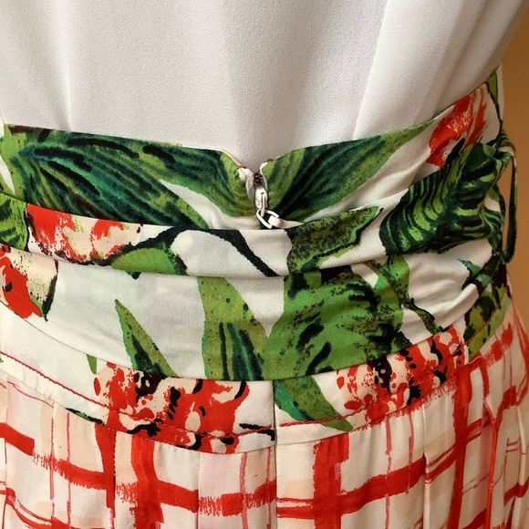 MAEVE Red & Green County Fair Pleated Skirt Size 8 - Picture 10 of 16